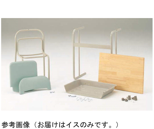教室用固定式イス 固定された背もたれと座面を持つ教室用イスが正面から見える状態