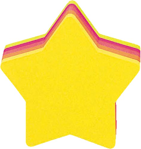 ポストイット蛍光色　スター形　５色２２５枚画像