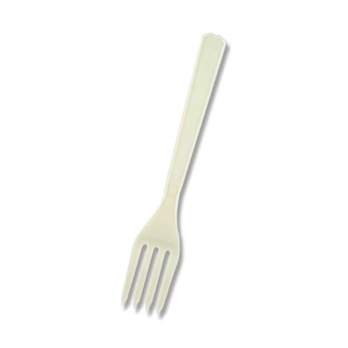 HEIKO プラスチックフォーク 16cm 個包装 アイボリー 100本画像