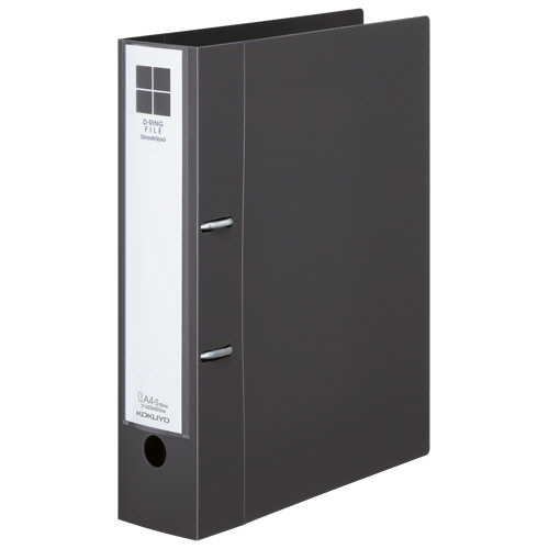 Dﾘﾝｸﾞﾌｧｲﾙ<ｽﾑｰｽｽﾀｲﾙ> A4ﾀﾃ 2穴 500枚収容 背幅75mm ﾀﾞｰｸｸﾞﾚｰ 1冊画像