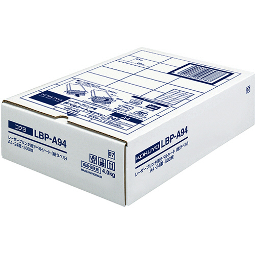 ﾓﾉｸﾛﾚｰｻﾞｰﾌﾟﾘﾝﾀ用 紙ﾗﾍﾞﾙ A4 24面 35×66mm 1冊(500ｼｰﾄ)画像