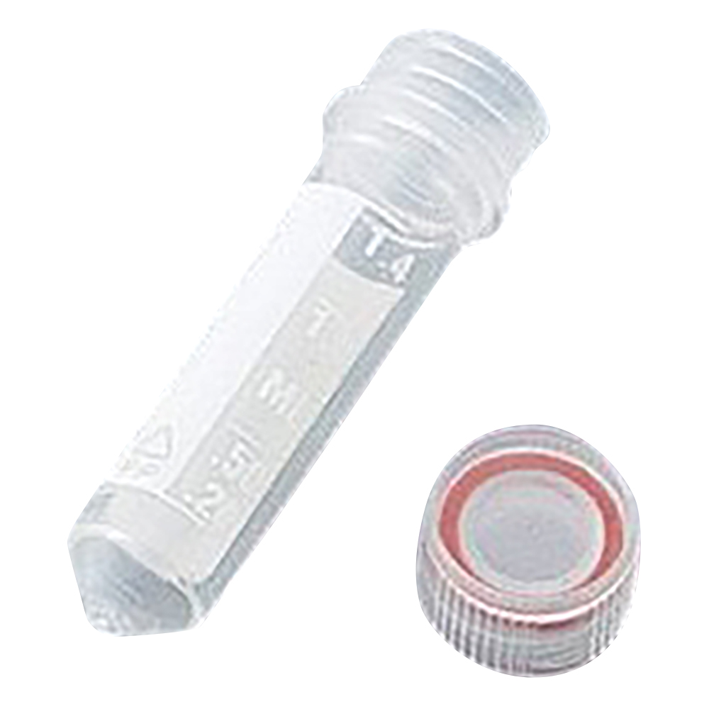 スクリューキャップ付遠沈管 丸底 目盛付き 2mL 1箱（50個×10袋入）画像