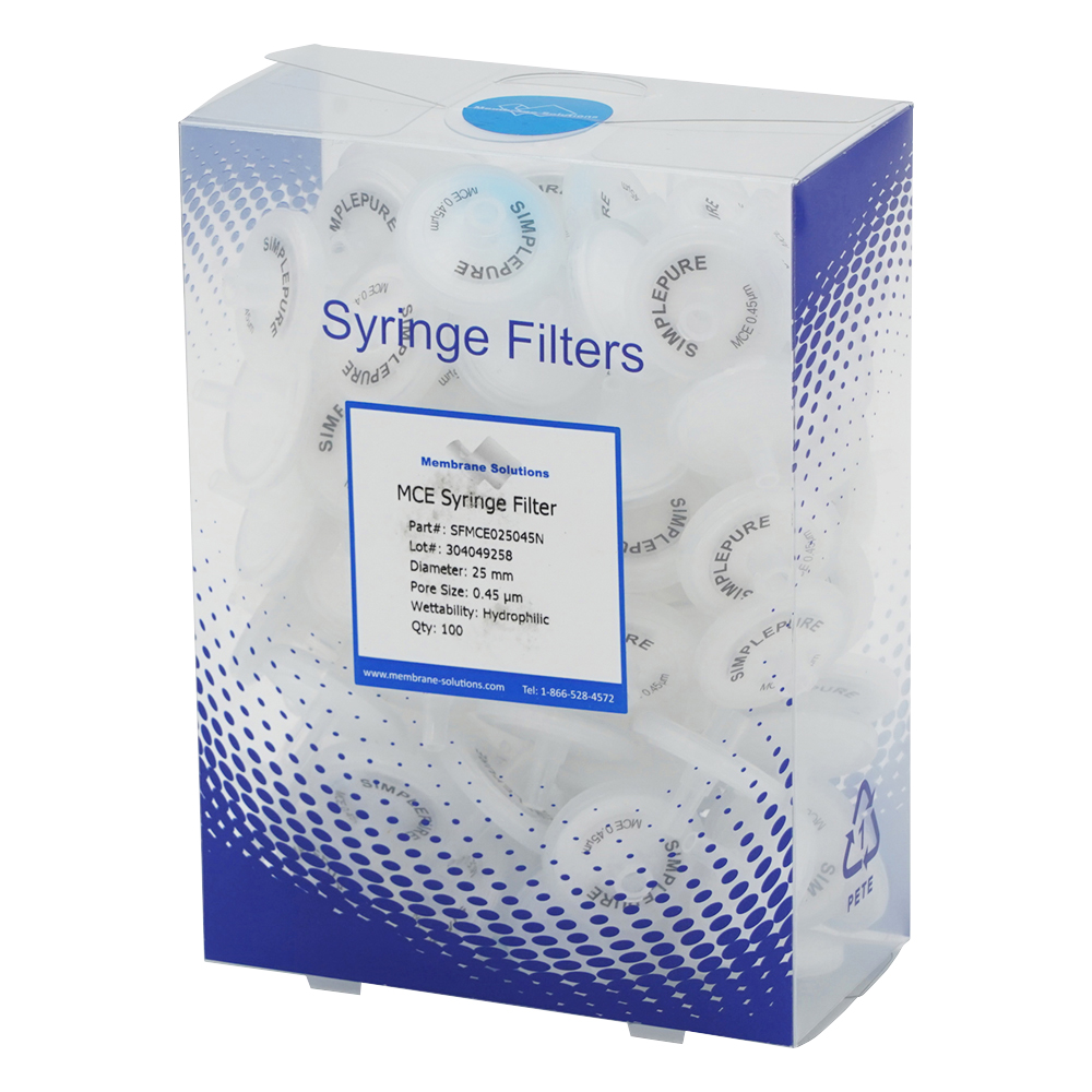 シリンジフィルター（親水性）MCE φ25mm/φ0.45μm 1箱（100個入）画像