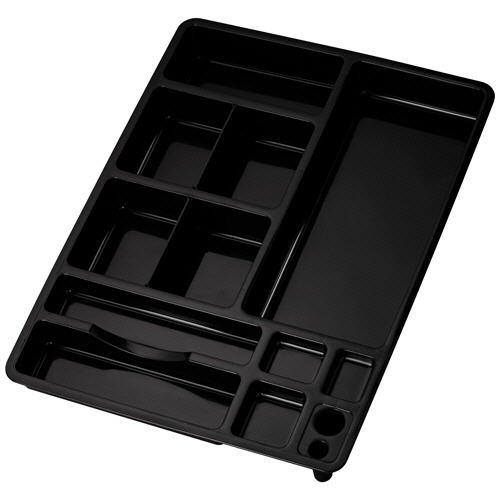 ﾃﾞｽｸｲﾝﾄﾚｰ W320×D425×H48mm ﾌﾞﾗｯｸ 1個画像