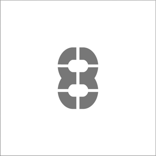 ステンシル　マグネット　8　文字サイズ100×65mm　1枚画像
