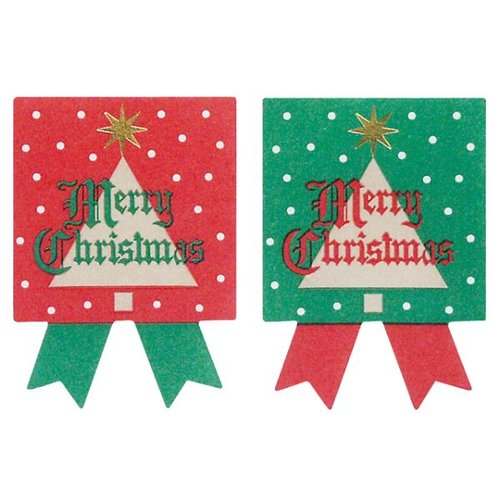 クリスマススクエア リボンシール(100枚) ヘッズ画像