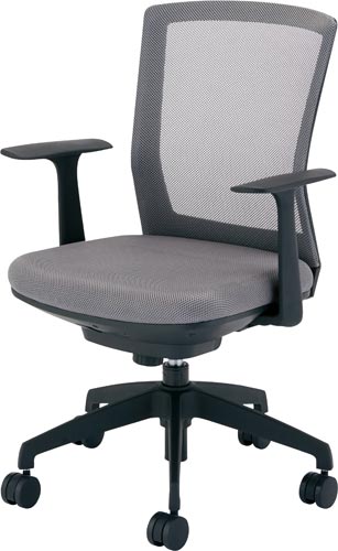 シンフォート回転椅子肘付メッシュグレー
