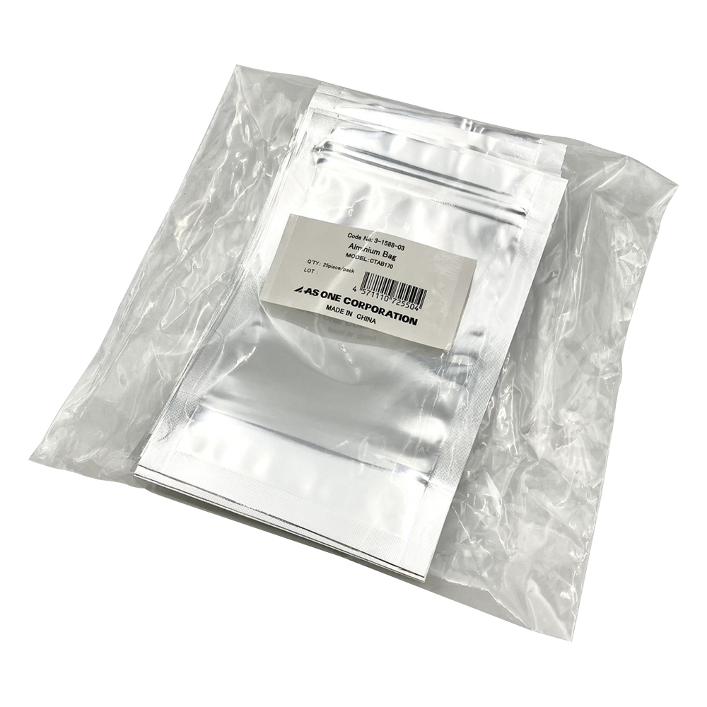 自立式チャック付きアルミ袋 幅：110×チャック下：154mm 底幅33mm 1袋（25枚入）画像
