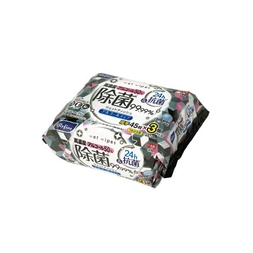 高濃度アルコール５０％除菌ウェット４５枚×３Ｐ画像