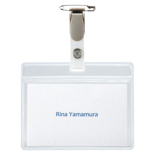 ﾀｯｸﾞ名札 ﾁｬｯｸ無 安全ﾋﾟﾝ･ｸﾘｯﾌﾟ両用型 1ﾊﾟｯｸ(10個)