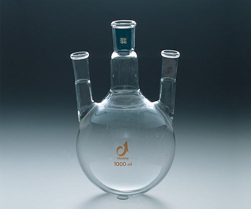 TS三ツ口フラスコ 3000mL　中管TS34/45　側管TS24/40　<透明摺合>画像