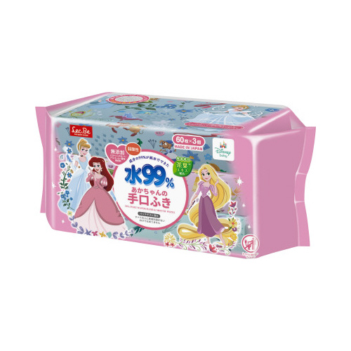 手口ふき　６０枚×３個　ディズニープリンセス