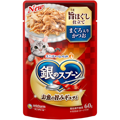 銀のｽﾌﾟｰﾝ ﾊﾟｳﾁ(ｳｪｯﾄ) 旨ほぐし仕立 まぐろ入りかつお 60g 1ｾｯﾄ(16ﾊﾟｯｸ)画像
