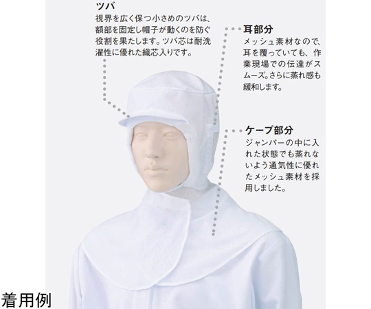 フード帽子　白　フリー画像