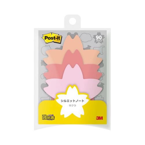 ポストイットシルエットノート強粘着サクラＸ１０画像