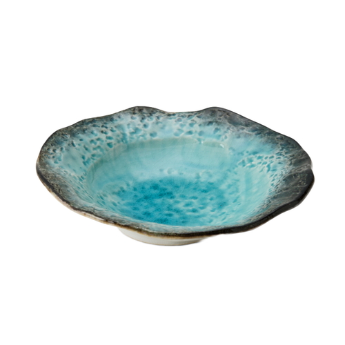 ボウル 18.5cm サラダボウル 浅鉢 KANADE 陶器 青画像