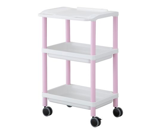 モバイルPCカート　532×445×880mm　ピンク画像