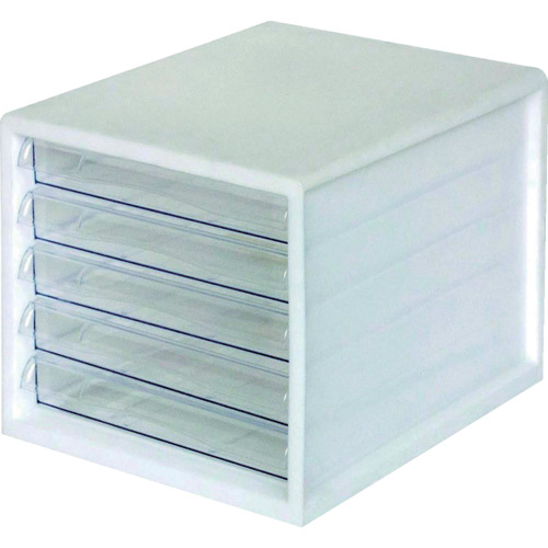 ナカバヤシ　Ａ４レターケース一体／浅５段／ホワイト画像