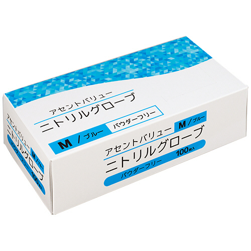 ｱｾﾝﾄﾊﾞﾘｭｰ ﾆﾄﾘﾙｸﾞﾛｰﾌﾞ ﾌﾞﾙｰ M 1箱(100枚)画像