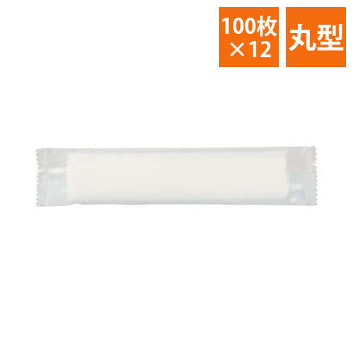 不織布レーヨンおしぼり　丸型　100枚入×12画像