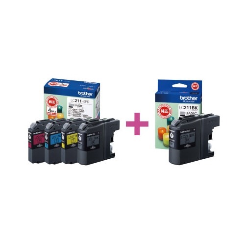 純正インク　ＬＣ２１１－４ＰＫ＋ＬＣ２１１ＢＫ画像