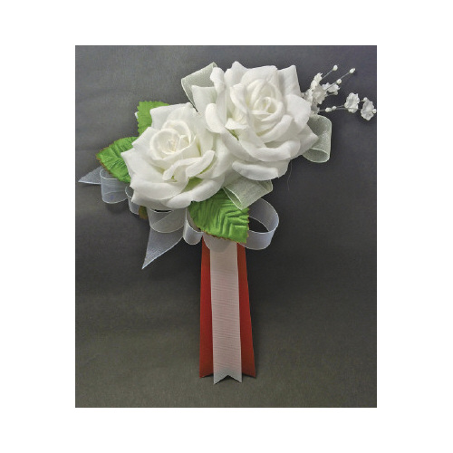 胸章コサージュ　メモリー　ホワイト×６画像