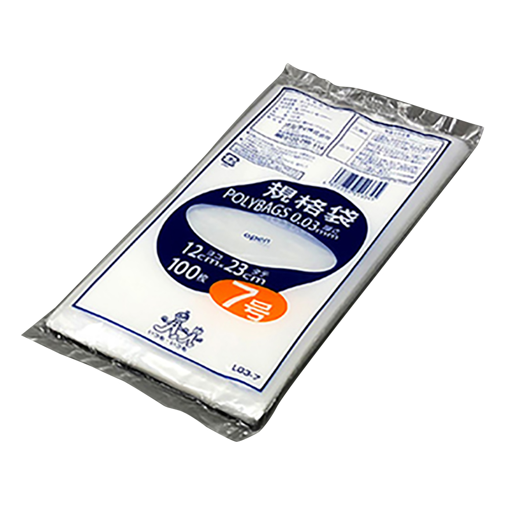 ポリバック規格袋（0.03mm）　120×230mm　100枚画像