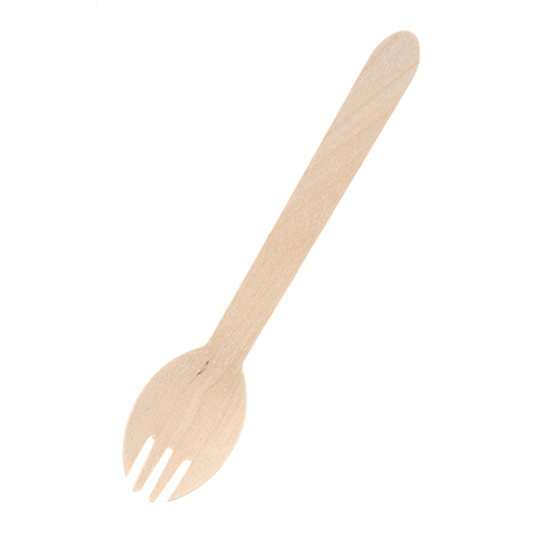 木製ﾌｫｰｸｽﾌﾟｰﾝ 160mm 未晒紙完封 1ｾｯﾄ(2000本:100本×20ﾊﾟｯｸ)画像