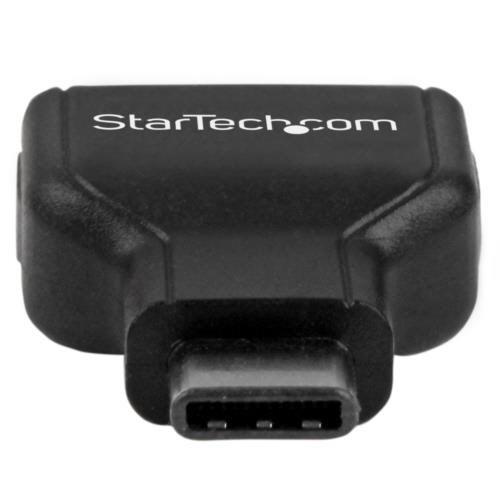 USB3.0準拠変換コネクタ　TypeC(オス)-A(メス)　ブラック　1個 黒いTypeCオスとAメスのコネクタが並んでいる様子