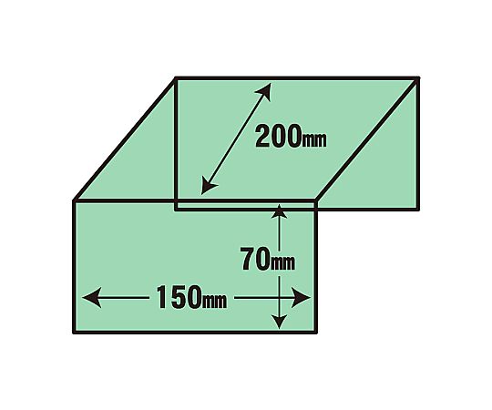 コの字型ディスプレイ　3面　200×150　1個 透明なアクリルで構成された、側面が広がる三方向のディスプレイ