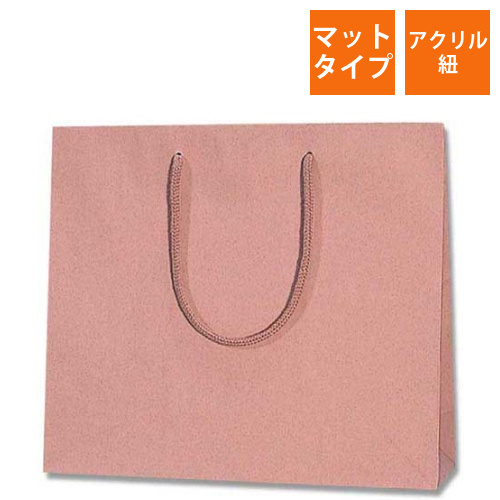 手提げ紙袋（ローズレッド 塗工・アクリル紐・幅330×マチ100×高さ290mm）画像