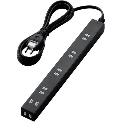 広々タップ　６個口　２．０ｍ　ブラック画像