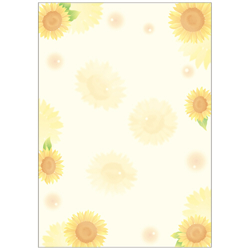 OA対応和柄用紙 和ごころ A4判 ひまわり 1ｾｯﾄ(50枚:10枚×5冊)