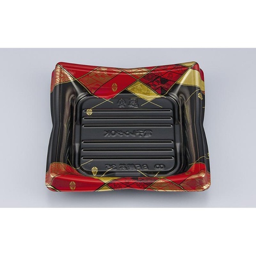 シーピー化成 どんぶり容器 BF華丼35 菱絵赤 本体(N)画像