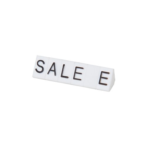 陳列備品 ニュープライスキューブ補充S用(5セット) 白/黒 SALE 友屋 白と黒のプライスキューブが整然と並び、シンプルなデザインが際立つ様子