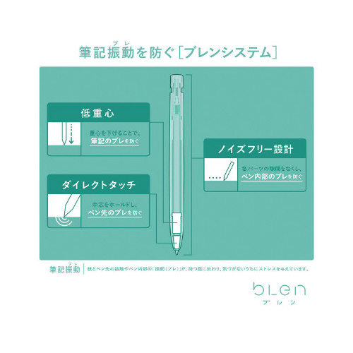 ブレン0.7 黒(グレー軸) 黒いグレー軸の軸が視認できる商品、クリアな透明パッケージ入り。