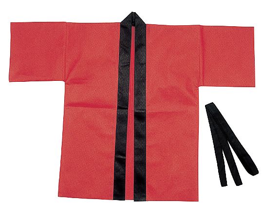 カラー不織布ハッピ 子供用 S 赤画像