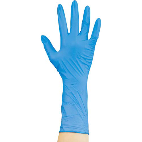 ニトリル手袋ロング　粉無　青　Ｓ　１００枚×２０画像