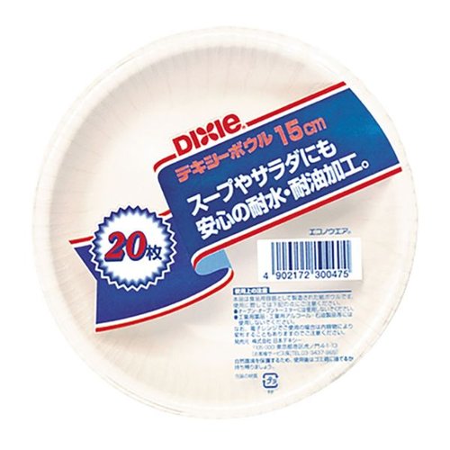 紙皿 新エコノウエアボウル 15cm 20枚入 日本デキシー [バラ販売]