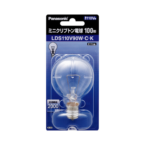 ミニクリプトン電球　１００Ｗ形　クリア×５画像