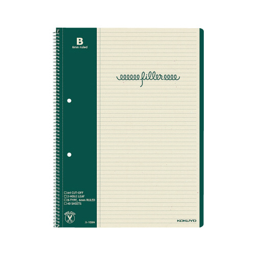 フィラーノート　Ａ４　Ｂ罫６ｍｍマージン罫入４０枚画像