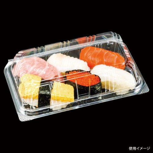 フードパック SHN-5 エフピコチューパ シンプルに並べられた透明なパッケージの正面視点