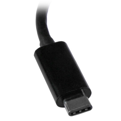USB　TypeC-DVI変換アダプタ　1個 ケーブル部分が上を向き、接続端子が見える状態