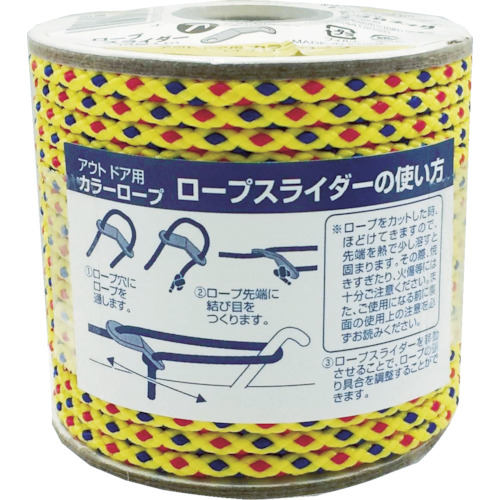 ｱｳﾄﾄﾞｱ用ｶﾗｰﾛｰﾌﾟ ｲｴﾛｰ 3.5mm×20m 1個画像