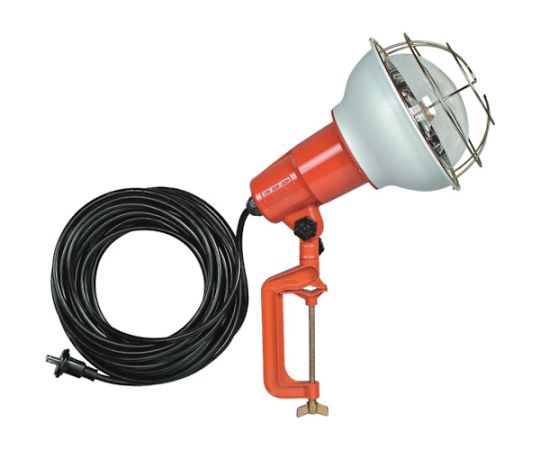 防雨型作業灯　リフレクターランプ500W　100V電線10m　バイス付画像