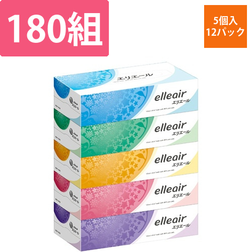 エリエールティシュー　180組/箱　1セット(60箱:5箱×12パック)画像