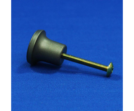 真鍮ホームツマミ　アンバー　22mm 円形のツマミが正面から見える、光沢のある中間色の仕上げ