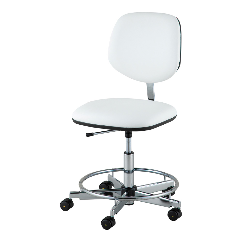 快適クリーンルームチェア（フィット）ホワイト リング有り画像