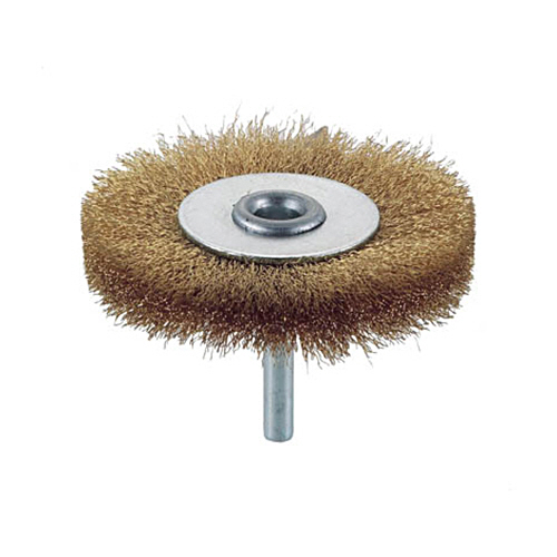 軸付ﾎｲｰﾙﾌﾞﾗｼ(軸径6mm)(真鍮) 線径0.15mm 外径75mm 1個画像