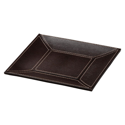 小物トレー　24cm　正方形　トレー　レザー風　キャッシュトレー画像